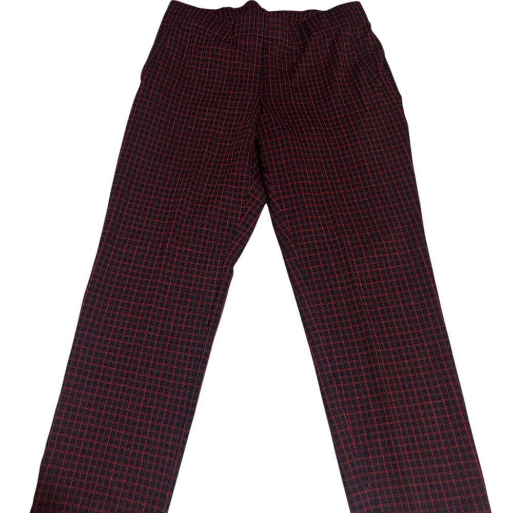 J. Jill Women's Checkered Pants in Black and Red